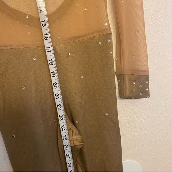 The Line up dance costume JUPELA UNITARD tan beige custom rhinestone SA adult - Picture 9 of 12
